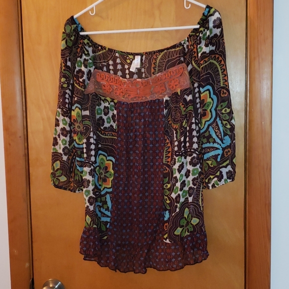 Xhilaration Tops - Xhilaration Flowy Sheer Top